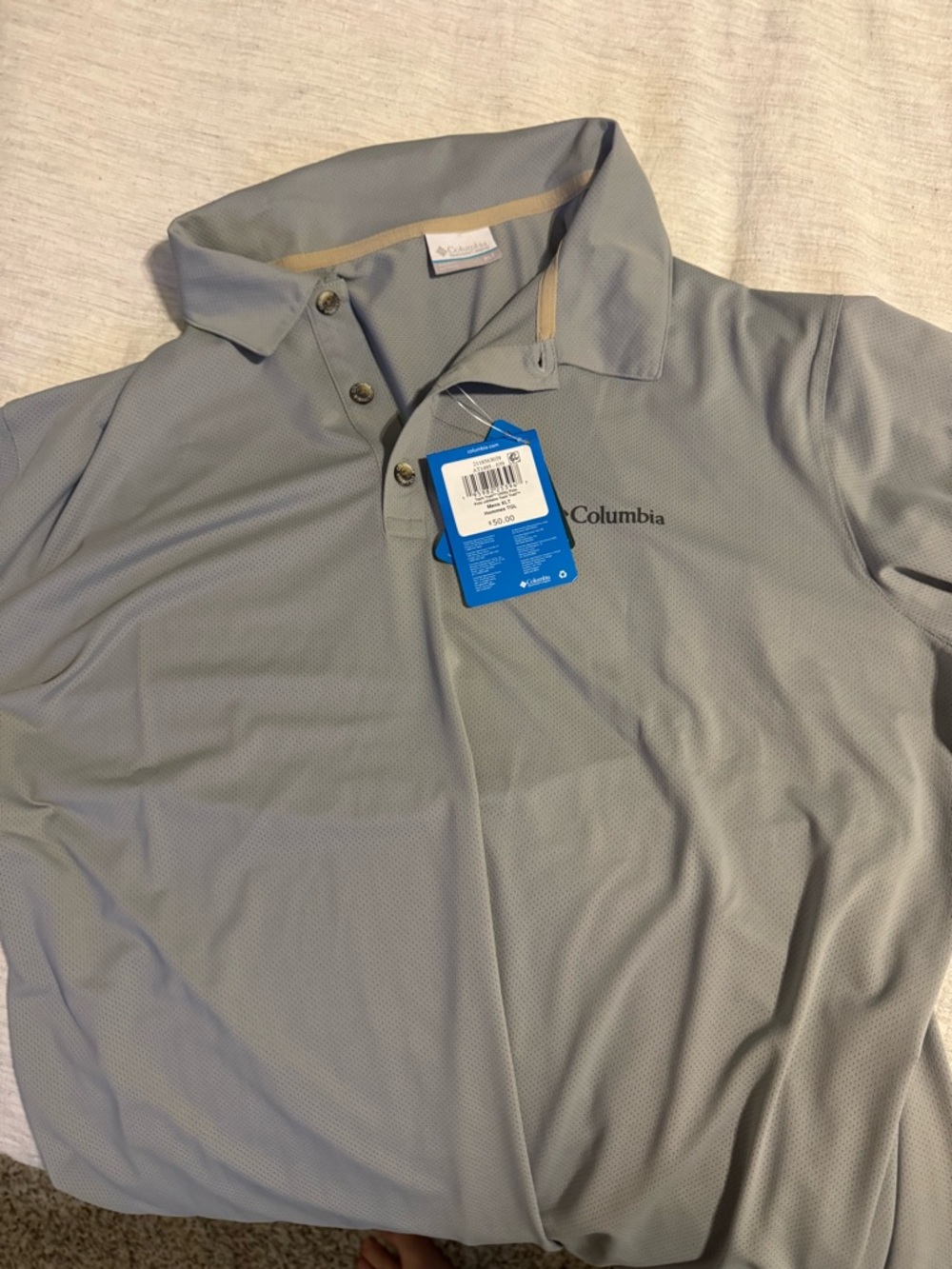 Columbia Gray Mesh Short-Sleeve Performance Polo